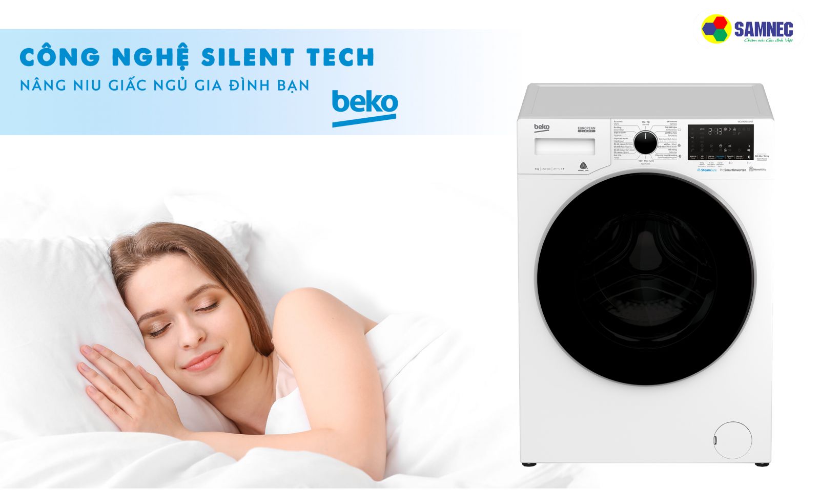 Công nghệ Silent tech trên máy giặt Beko