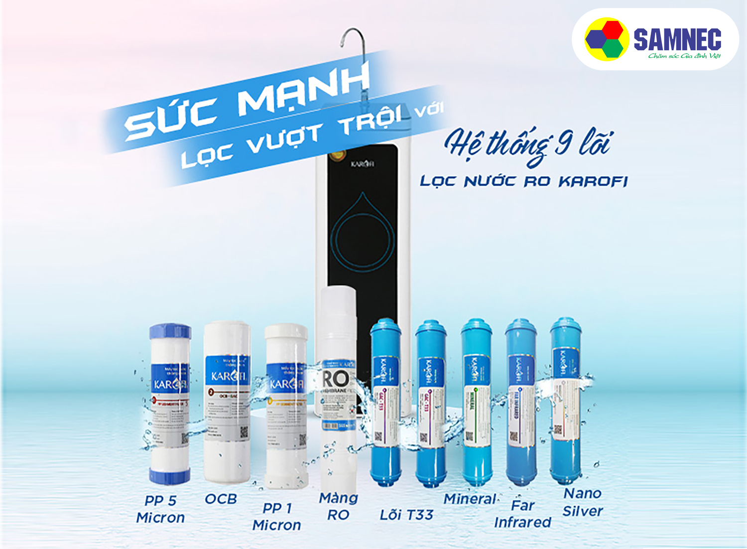 9 lõi lọc Máy lọc nước Karofi Optimus O-S129.