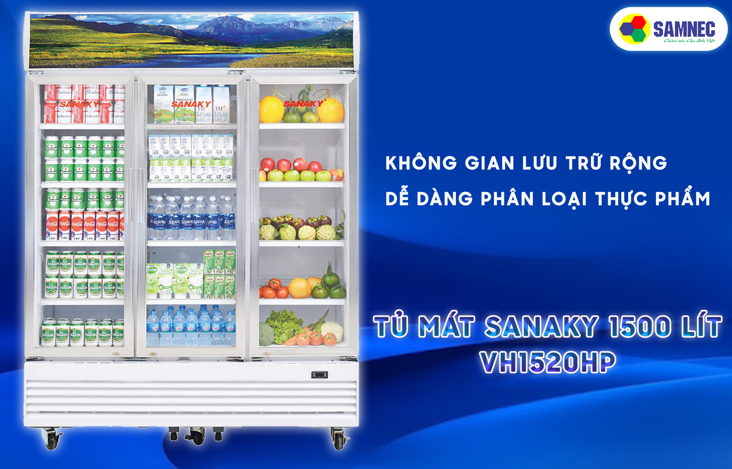 Không gian lưu trữ tủ mát