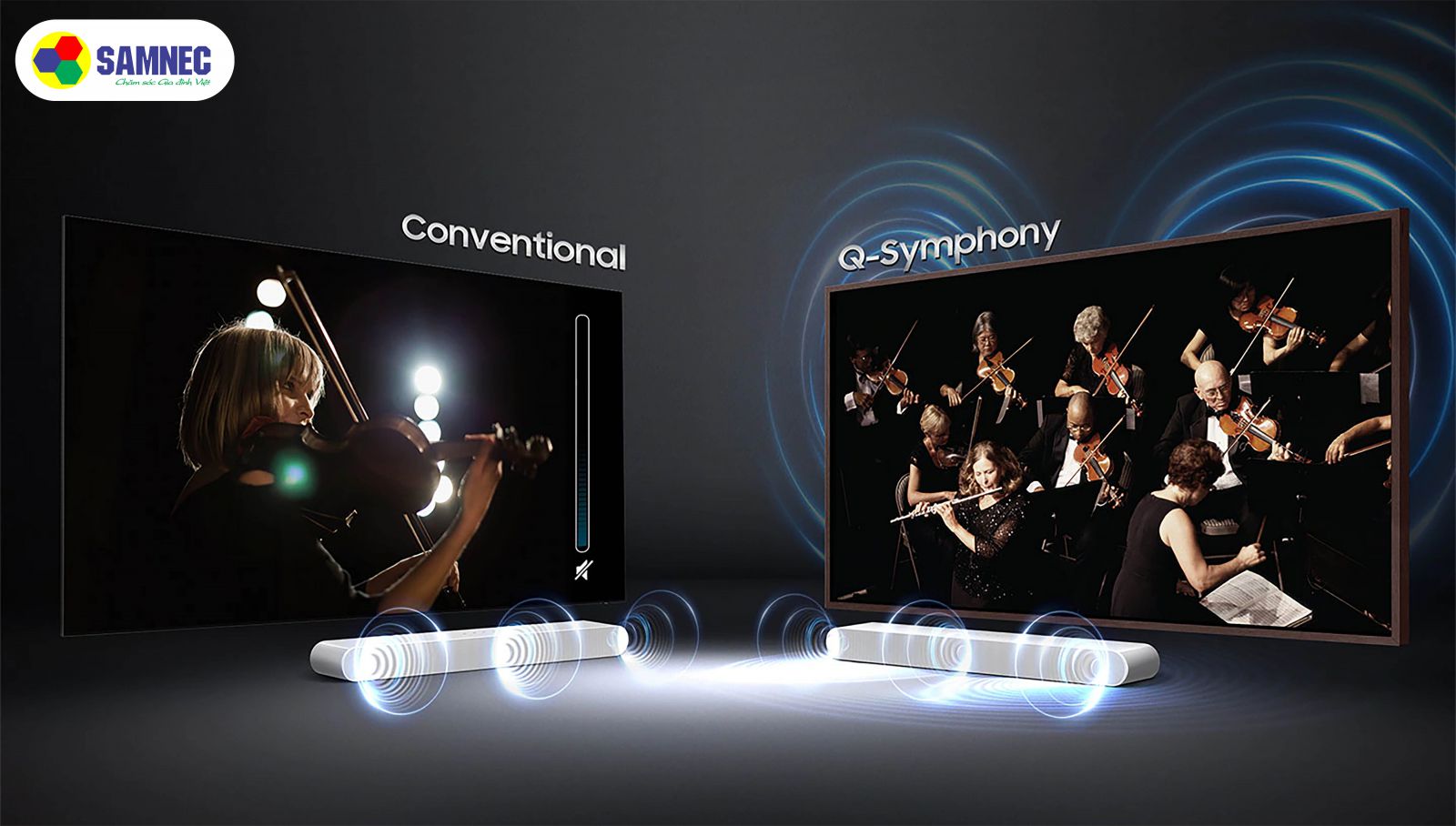 Công nghệ Q-Smphony trên tivi Samsung'