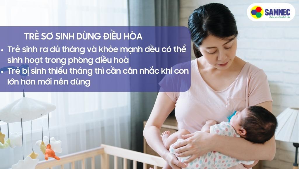 Có nên cho trẻ sơ sinh sử dụng điều hoà