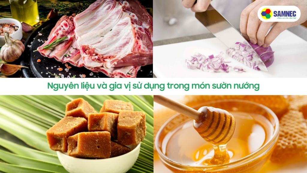 Chuẩn bị nguyên liệu làm sườn nướng