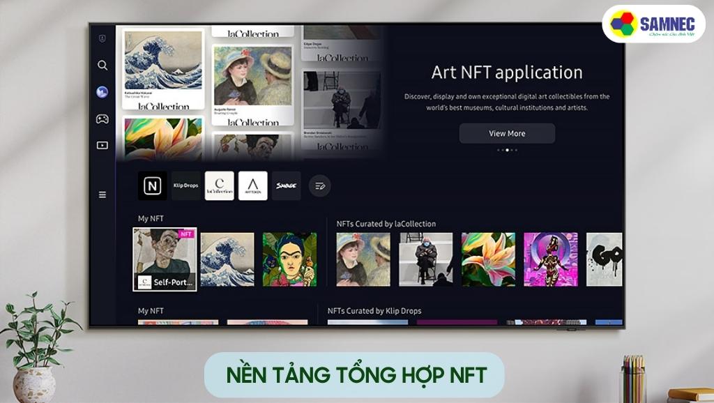 Nền tảng NFT trên tivi Samsung QLED 4K Q63C