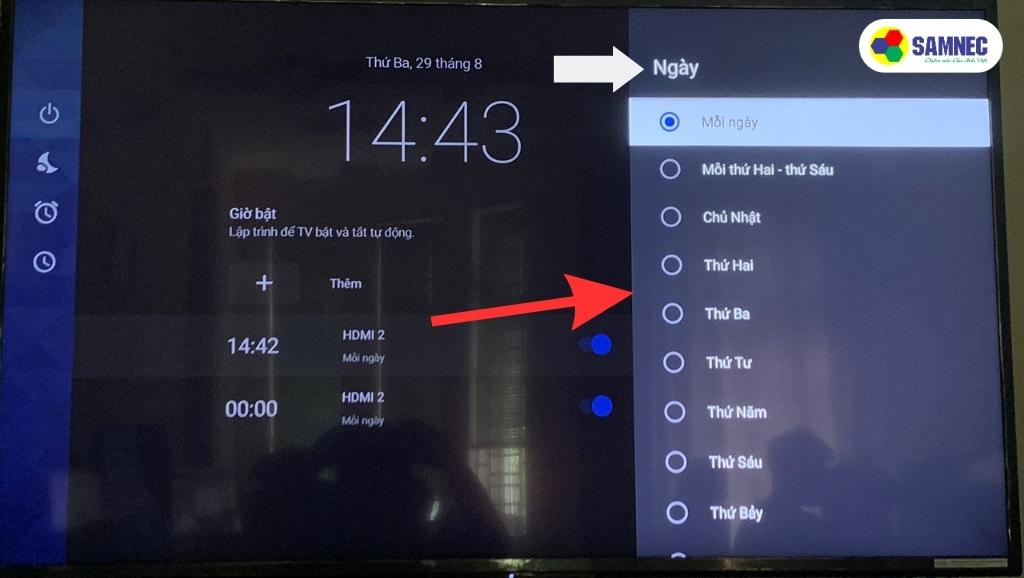Cách sử dụng tính năng báo thức trên tivi Sony