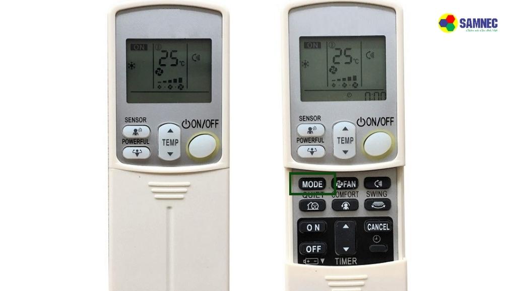 Nhấn nút MODE để chọn các chế độ của điều hoà Daikin phù hợp với nhu cầu sử dụng