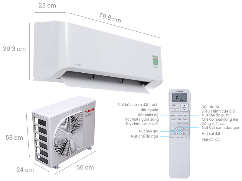 Điều hòa Toshiba 12000 BTU RAS-H13PKCVG-V