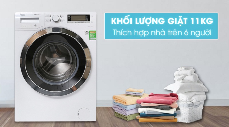 Khối lượng giặt cực lớn, lên đến 11 kg Khối lượng giặt cực lớn, lên đến 11 kg