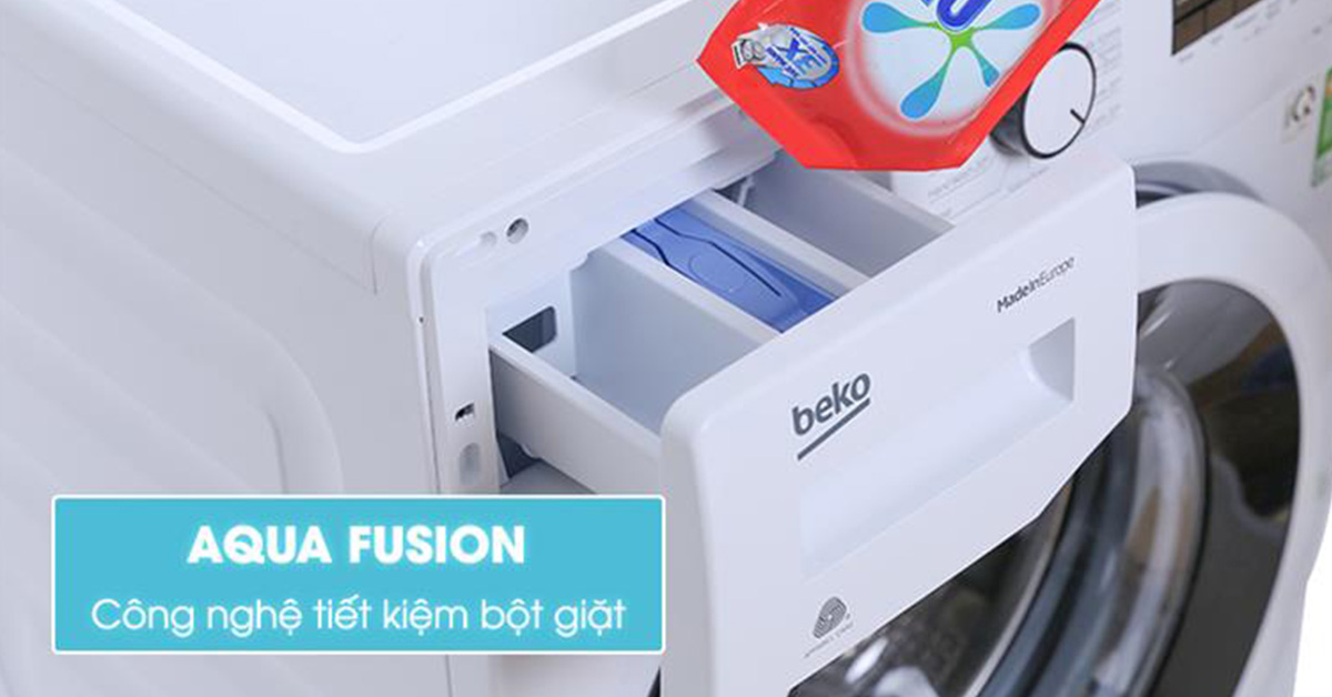 Máy giặt Beko Inverter 8 kg WTV 8512 XS0 chế độ aqua Fushion