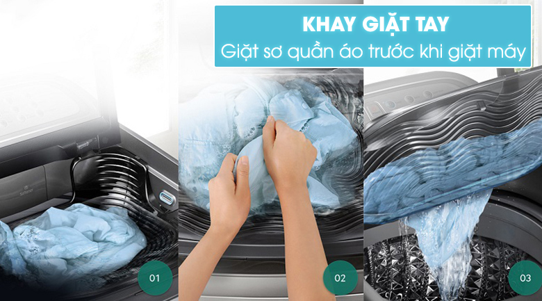 Công nghệ Active Dual Wash với khay giặt tay kết hợp Công nghệ Active Dual Wash với khay giặt tay kết hợp