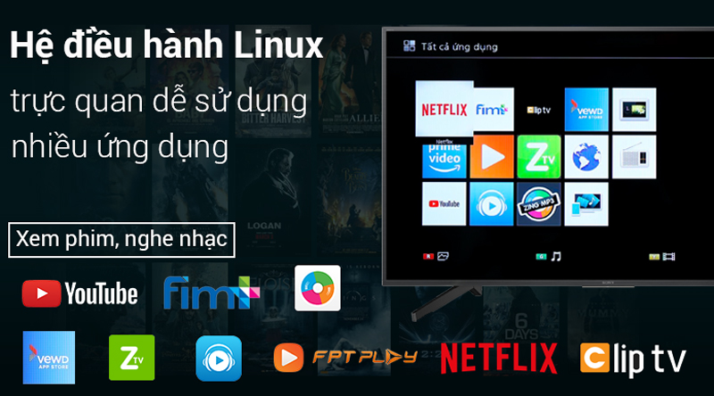 Hệ điều hành Linux trên Smart Tivi Sony 4K 43 inch KD-43X7000F Hệ điều hành Linux trên Smart Tivi Sony 4K 43 inch KD-43X7000F