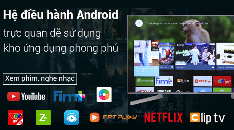 Hệ điều hành Android trên Android Tivi Sony 4K 55 inch KD-55X7500F Hệ điều hành Android trên Android Tivi Sony 4K 55 inch KD-55X7500F