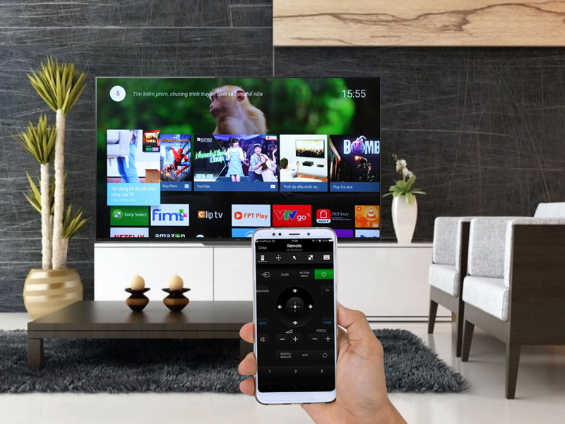 Điều khiển Android Tivi OLED Sony 4K 55 inch KD-55A8F bằng điện thoại Điều khiển Android Tivi OLED Sony 4K 55 inch KD-55A8F bằng điện thoại