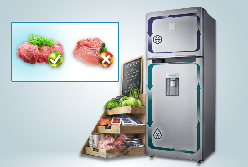 Hai dàn lạnh độc lập tùy ý bật/tắt, chuyển đổi chức năng từ ngăn đá sang ngăn lạnh Hai dàn lạnh độc lập tùy ý bật/tắt, chuyển đổi chức năng từ ngăn đá sang ngăn lạnh