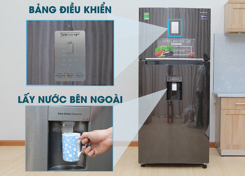 Tiện ích hơn với bảng điều khiển và lấy nước mát từ bên ngoài Tiện ích hơn với bảng điều khiển và lấy nước mát từ bên ngoài