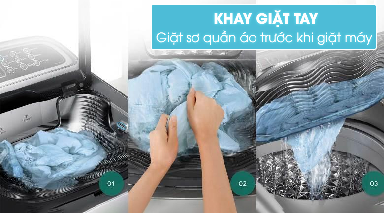 Khay giặt tay tích hợp Khay giặt tay tích hợp