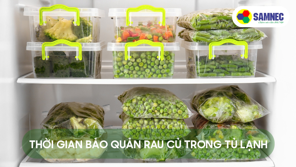 Rau củ được bảo quản trong tủ lạnh