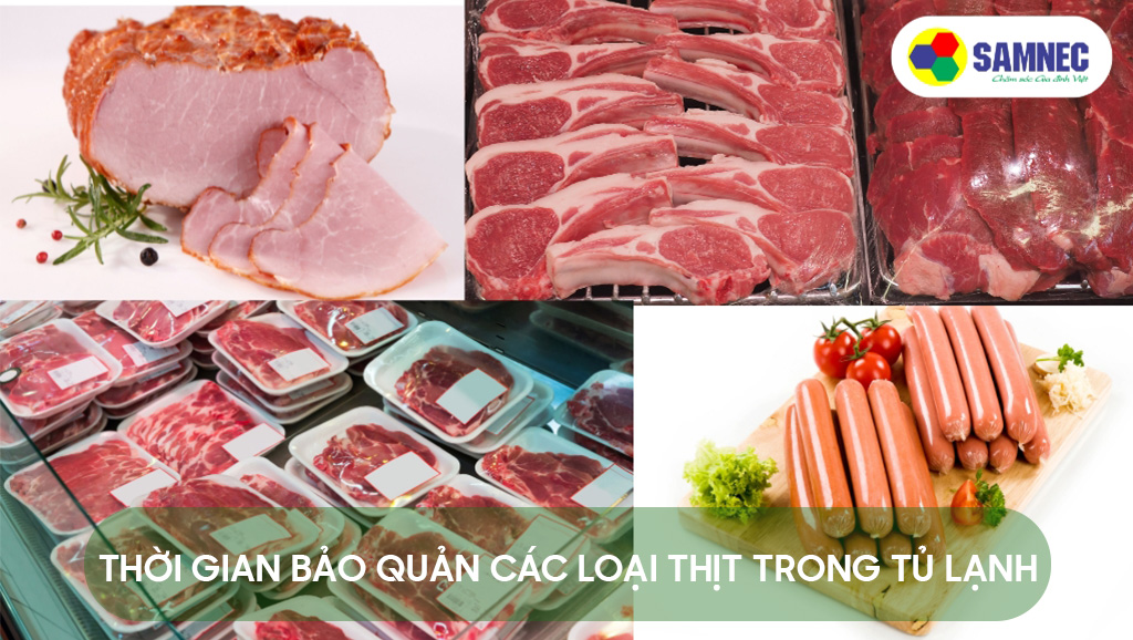 Thịt, xúc xích, giăm bông bảo quản trong tủ lạnh
