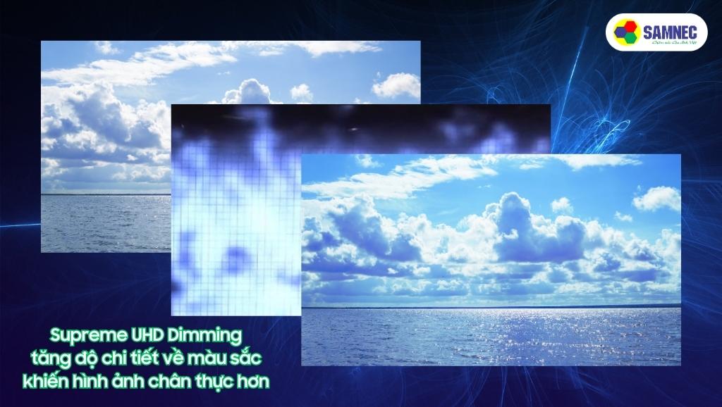 Công nghệ Supreme UHD Dimming tính toán độ tương phản của Tivi Samsung Q65A