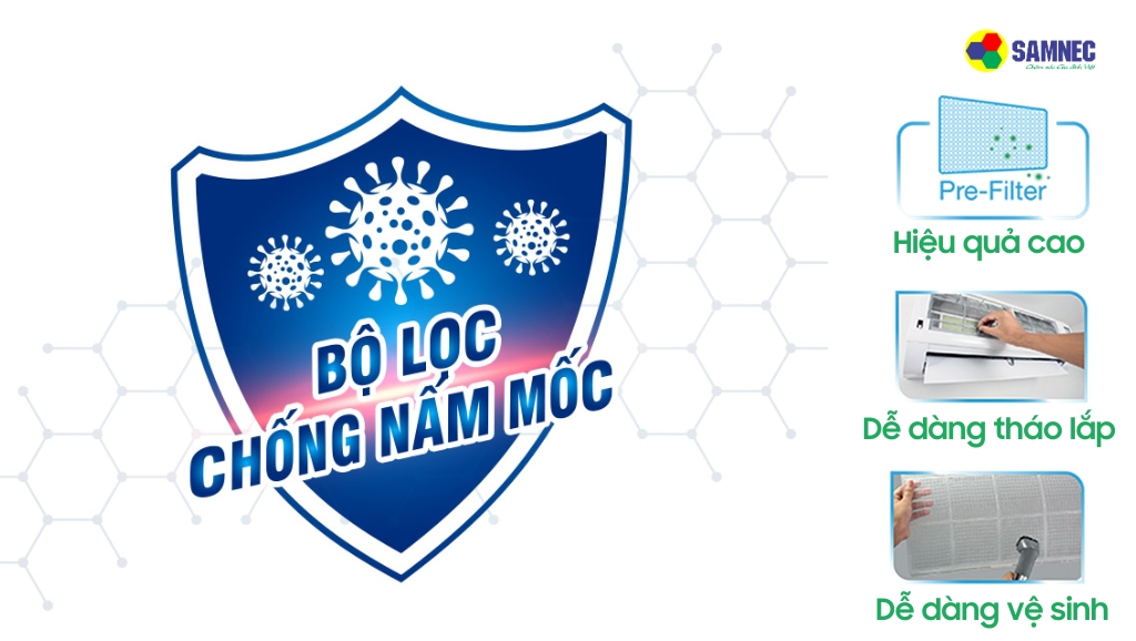 Lưới lọc chống nấm mốc của máy lạnh Toshiba RAS-H10C4KCVG-V