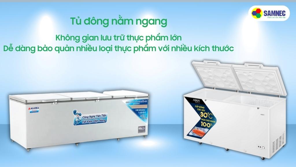 Tủ đông nằm ngang cho siêu thị mini