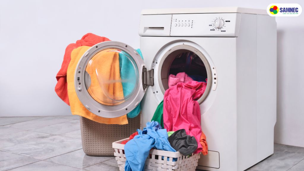 Máy giặt quá tải do nhiều quần áo
