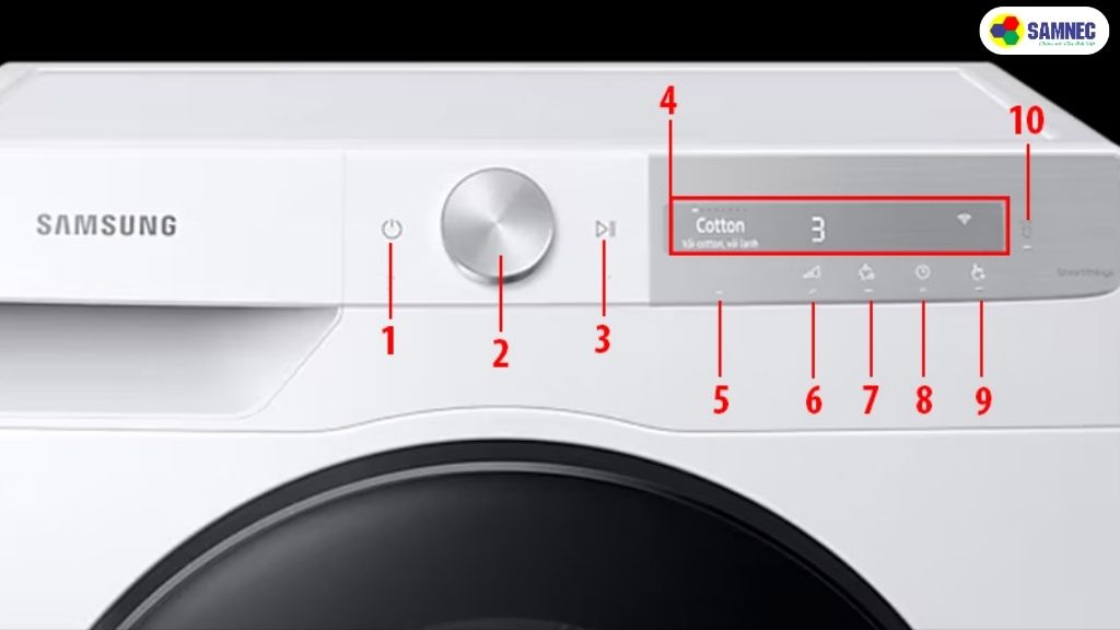 Khám phá bảng điều khiển trên máy sấy quần áo Samsung