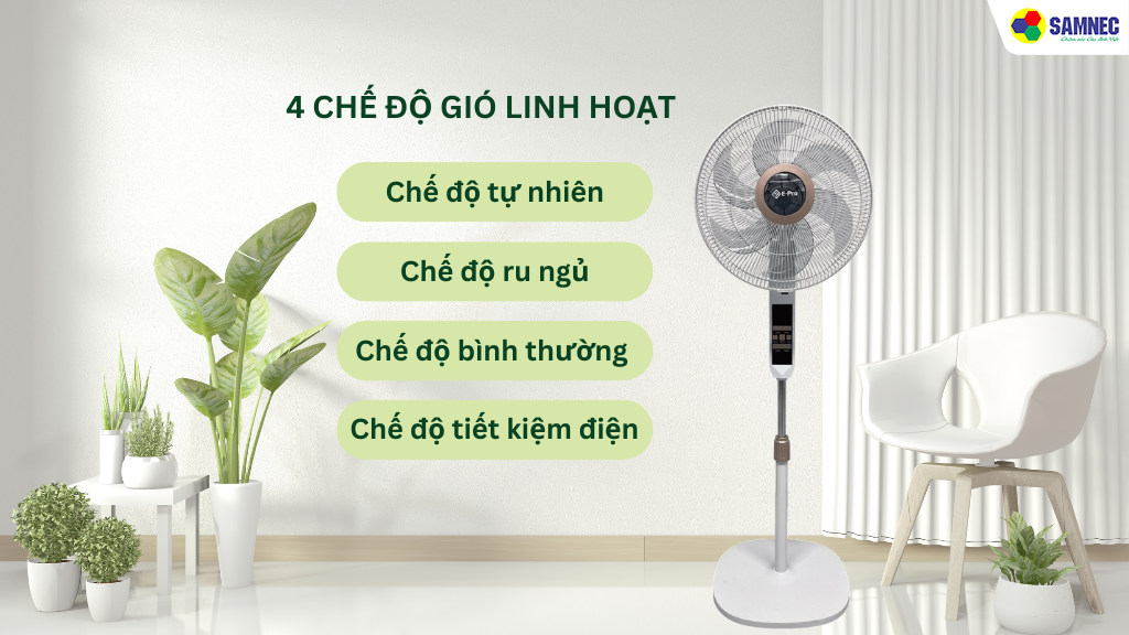 4 chế độ gió linh hoạt
