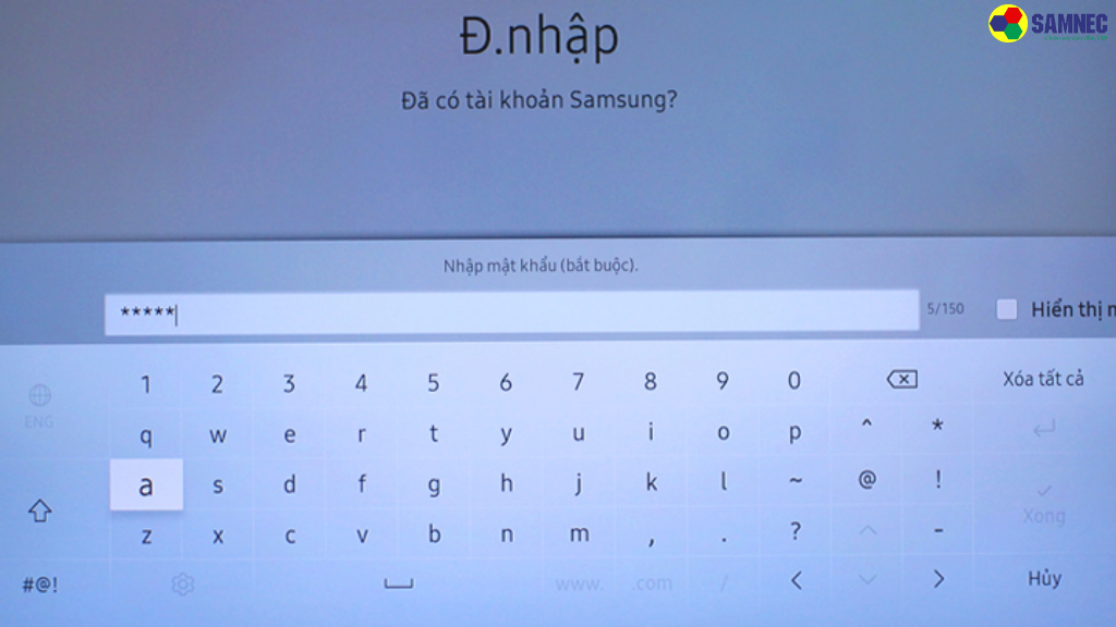 Bước 2: Nhập mật khẩu tài khoản