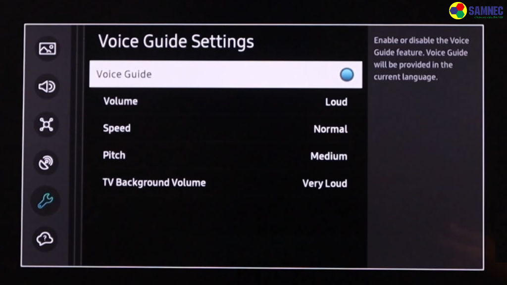 Cách cài đặt lại giọng nói trên tivi Samsung