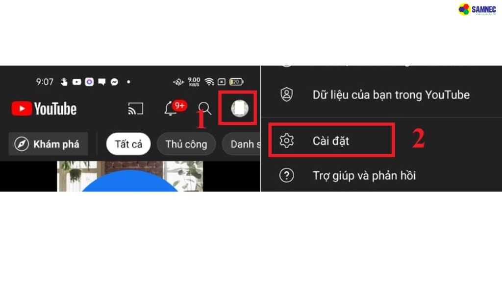 Đối với điện thoại Android