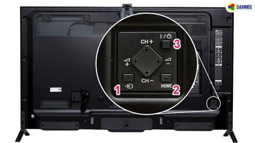 Reset tivi Sony bằng phím cứng