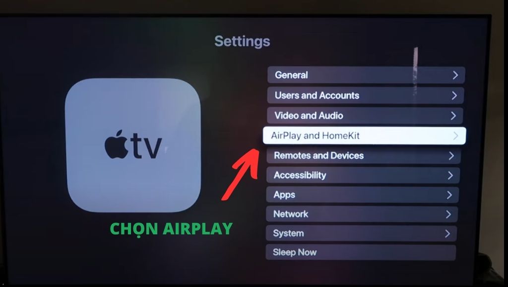Cách bật Airplay trên Apple TV