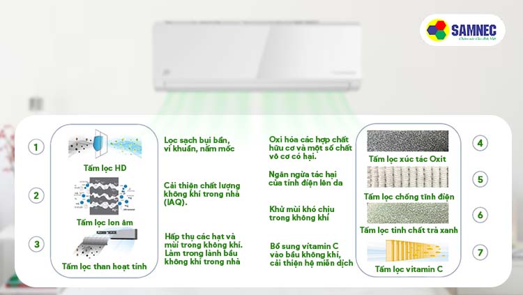 7 bước lọc không khí trên điều hòa Beko 9000 BTU RSSC09AW