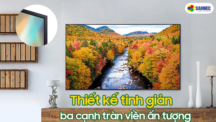 Thiết kế tinh giản với ba cạnh tràn viền ấn tượng trên tivi SAMSUNG AU7700