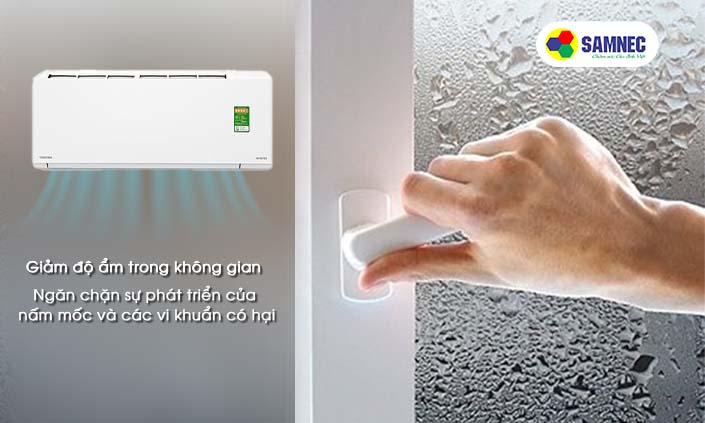 Chế độ hút ẩm trên điều hòa Toshiba, giúp ngăn chặn sự phát triển của nấm mốc và vi khuẩn có hại