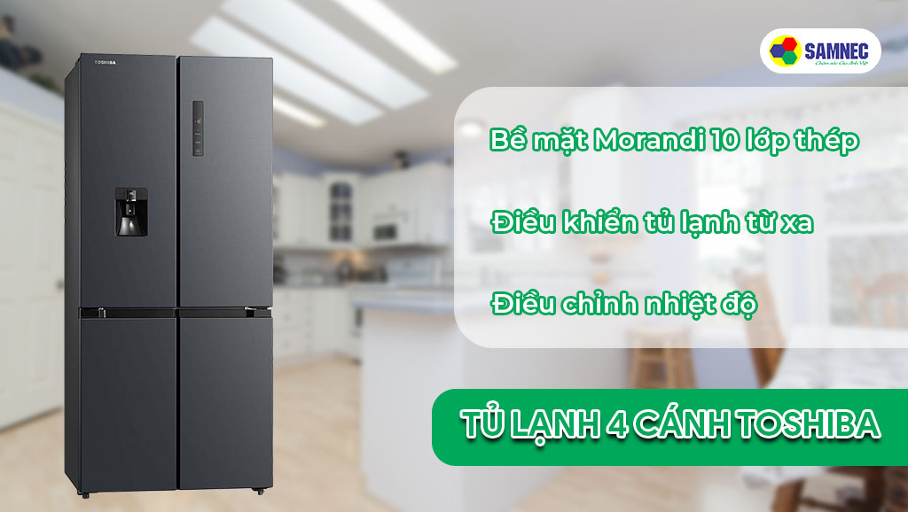 Tủ lạnh 4 cánh Toshiba GR-RF605WI-PMV(06)-MG rất tiện lợi khi sử dụng