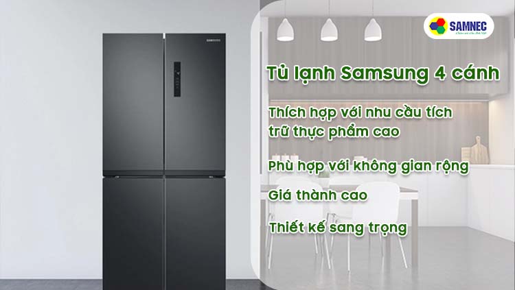 Đặc điểm tủ lạnh Samsung 4 cánh