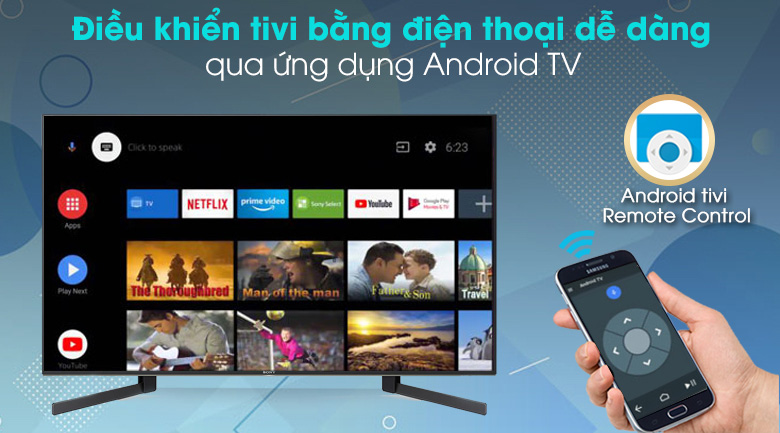 Android Tivi Sony 4K 49 inch KD-49X9500H - Điều khiển qua ứng dụng Android TV điện thoại Android Tivi Sony 4K 49 inch KD-49X9500H - Điều khiển qua ứng dụng Android TV điện thoại