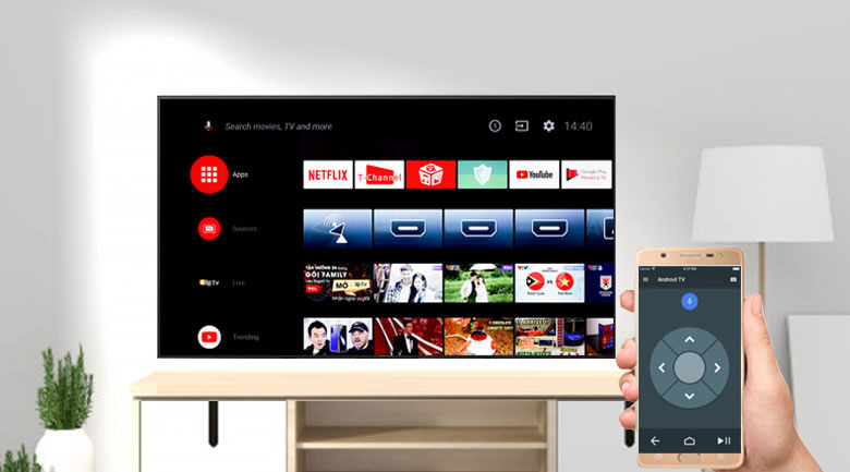 Android Tivi Sony 4K 55 inch KD-55X9500H - Điều khiển tivi thông qua ứng dụng Android TV Android Tivi Sony 4K 55 inch KD-55X9500H - Điều khiển tivi thông qua ứng dụng Android TV