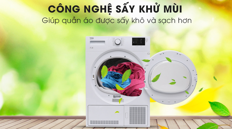 Công nghệ sấy khử mùi - Máy sấy quần áo ngưng tụ Beko 8kg DU8133GA0W Công nghệ sấy khử mùi - Máy sấy quần áo ngưng tụ Beko 8kg DU8133GA0W