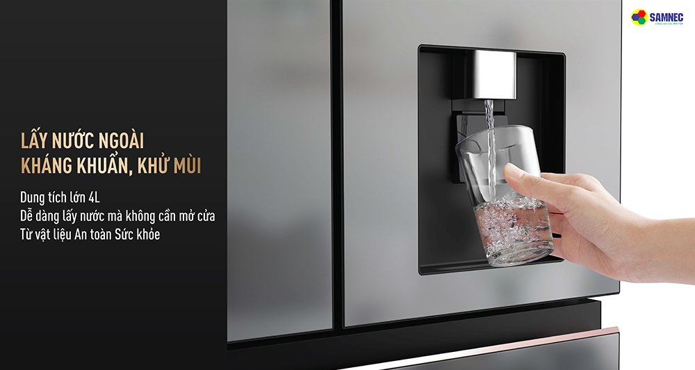 Lấy nước ngoài kháng khuẩn, khử mùi trên Tủ lạnh 6 cửa PRIME+ Edition NR-WY720ZMM