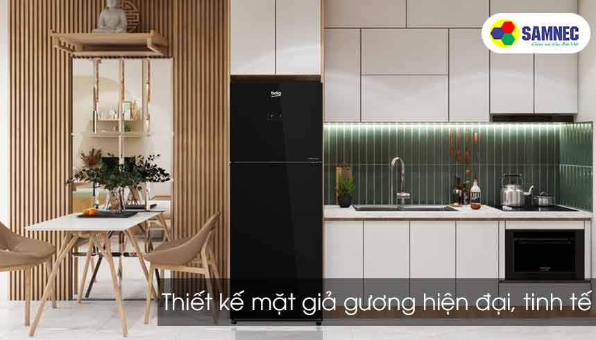 Thiết kế mặt thép thông minh, hiện đại trên tủ lạnh Beko 271 lít RDNT271I50VHFSK