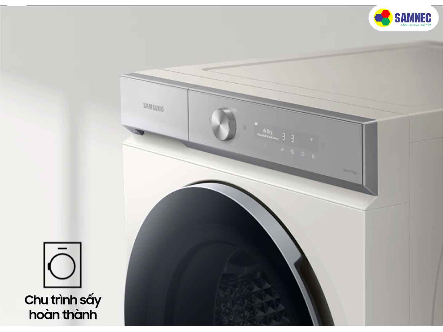 Cửa máy tự động mở chống mùi ẩm trên máy sấy quần áo Samsung Bespoke AI Heatpump DV17B9750CV/SV