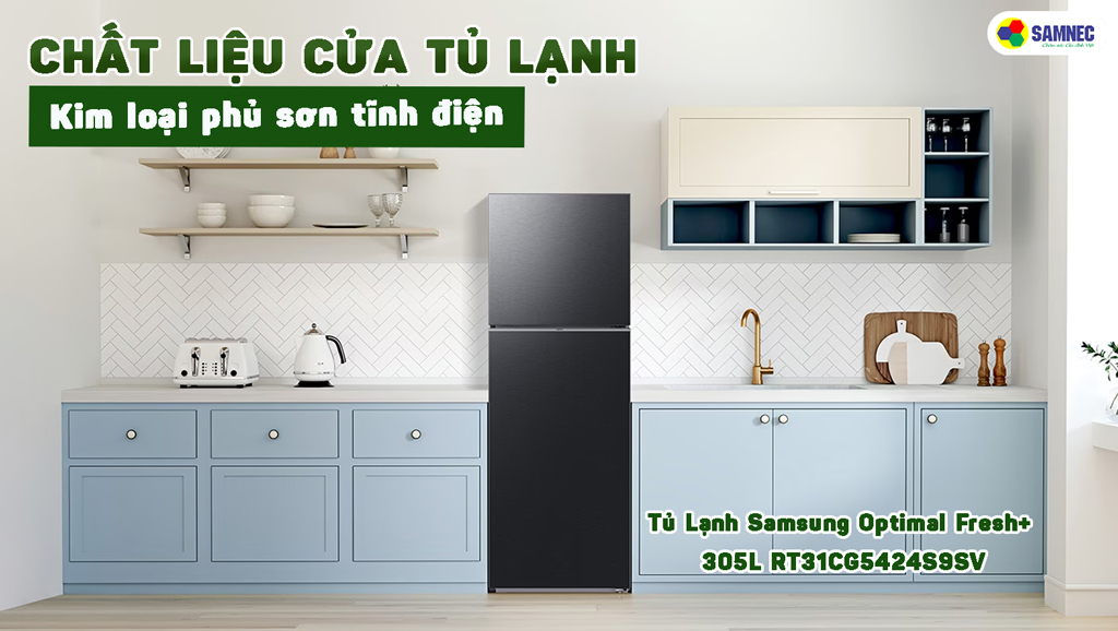 Tủ lạnh có lớp vở bằng kim loại phủ sơn tĩnh điện