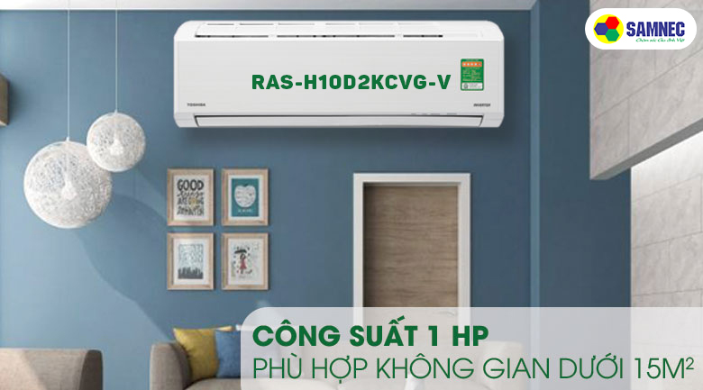 điều hòa Toshiba H10D2KCVG-V phù hợp với diện tích phòng 15m2