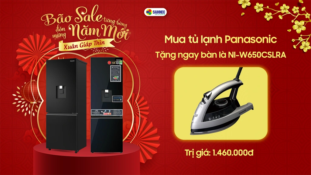 Mua tủ lạnh Panasonic tặng bàn là hơi nước