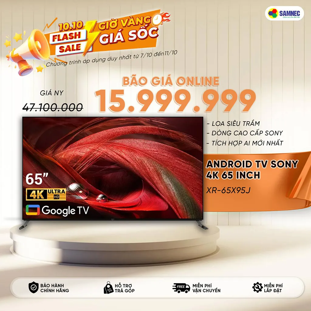 giờ vàng giá shock tivi sony 65 inch X95J