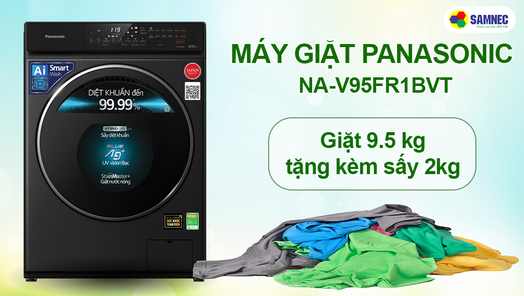 Máy giặt Panasonic tặng kèm tính năng sấy 2 kg