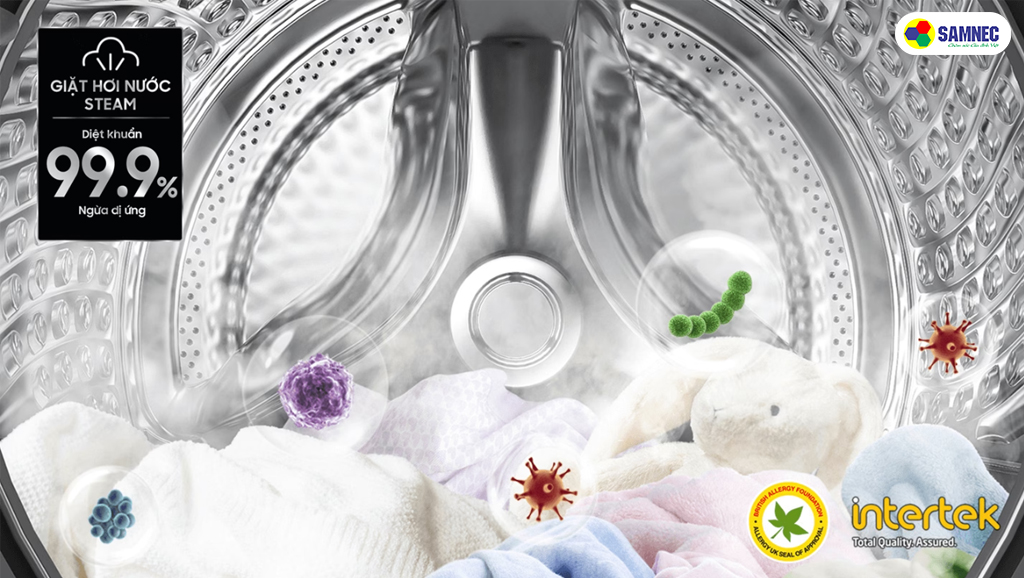 Công nghệ giặt hơi nước nóng Hygiene Steam trên máy giặt sấy Samsung