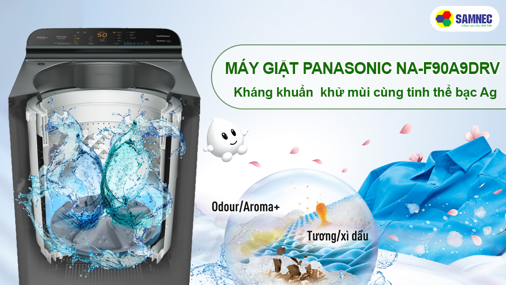 Máy giặt Panasonic có thể kháng khuẩn, khử mùi